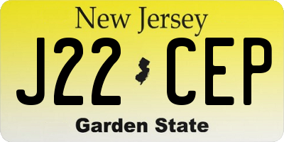 NJ license plate J22CEP
