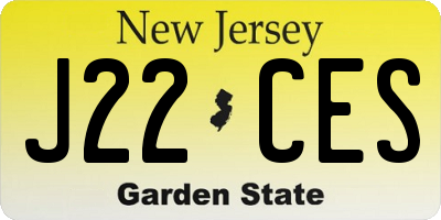 NJ license plate J22CES