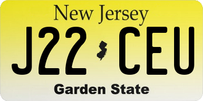 NJ license plate J22CEU