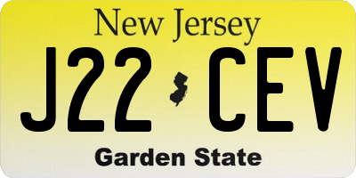 NJ license plate J22CEV