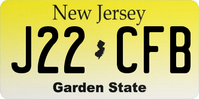 NJ license plate J22CFB