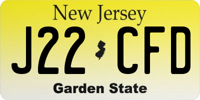 NJ license plate J22CFD