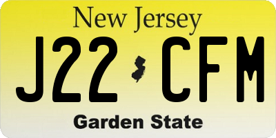NJ license plate J22CFM