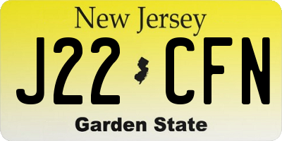 NJ license plate J22CFN
