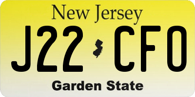 NJ license plate J22CFO
