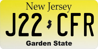NJ license plate J22CFR