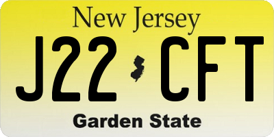 NJ license plate J22CFT