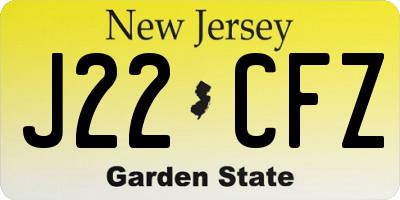 NJ license plate J22CFZ