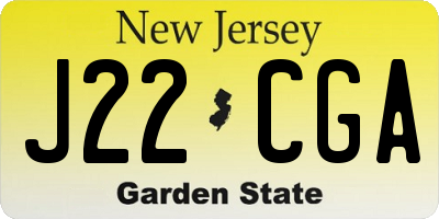 NJ license plate J22CGA