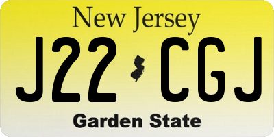 NJ license plate J22CGJ