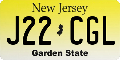 NJ license plate J22CGL