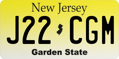 NJ license plate J22CGM