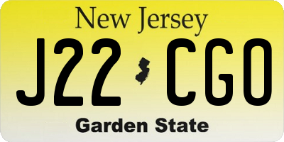 NJ license plate J22CGO