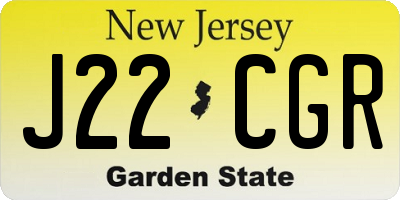 NJ license plate J22CGR
