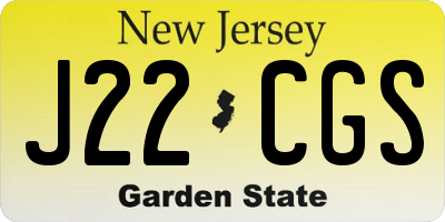 NJ license plate J22CGS