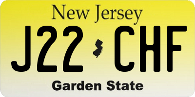 NJ license plate J22CHF