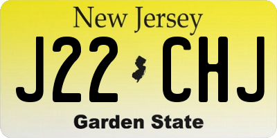 NJ license plate J22CHJ