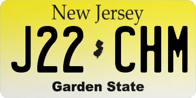 NJ license plate J22CHM