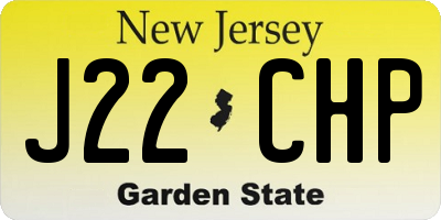 NJ license plate J22CHP