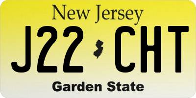 NJ license plate J22CHT
