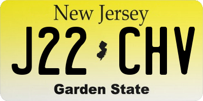 NJ license plate J22CHV