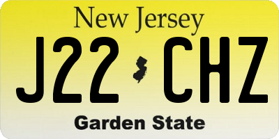 NJ license plate J22CHZ