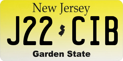 NJ license plate J22CIB