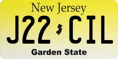 NJ license plate J22CIL
