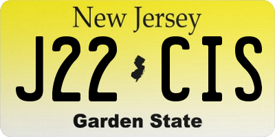 NJ license plate J22CIS