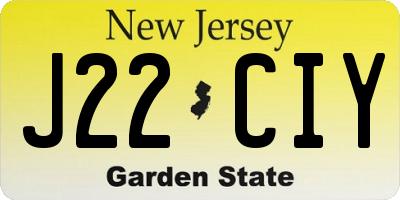 NJ license plate J22CIY