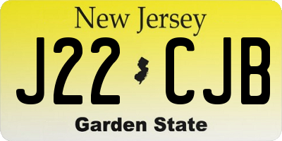 NJ license plate J22CJB