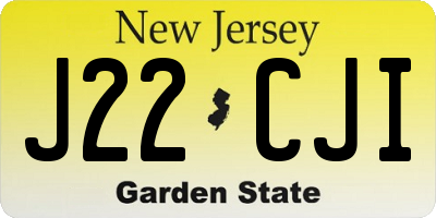 NJ license plate J22CJI