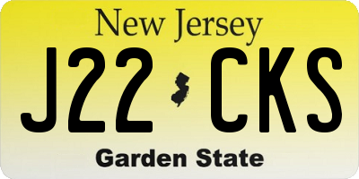 NJ license plate J22CKS