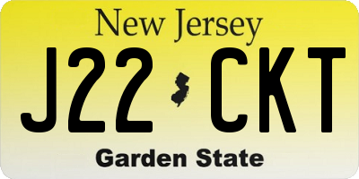 NJ license plate J22CKT