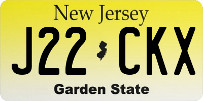 NJ license plate J22CKX