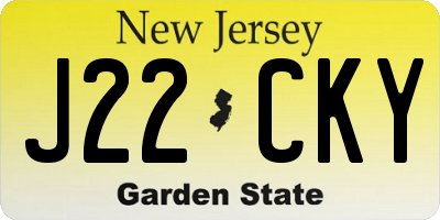 NJ license plate J22CKY