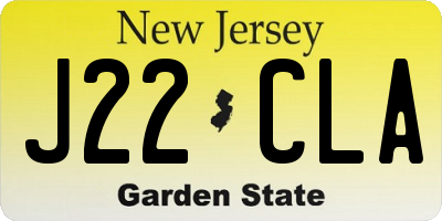 NJ license plate J22CLA