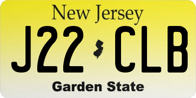 NJ license plate J22CLB