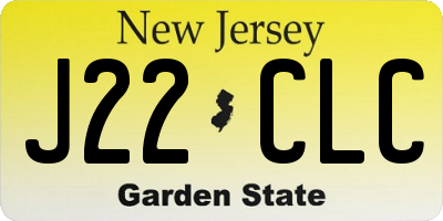 NJ license plate J22CLC