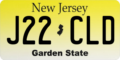 NJ license plate J22CLD