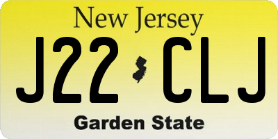 NJ license plate J22CLJ