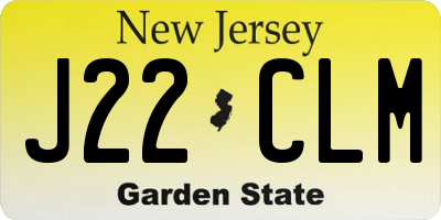 NJ license plate J22CLM