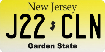 NJ license plate J22CLN