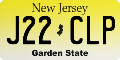 NJ license plate J22CLP