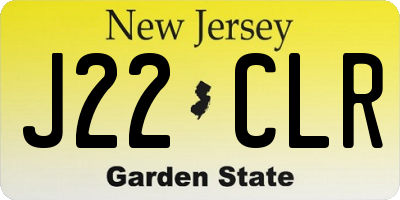 NJ license plate J22CLR