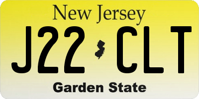 NJ license plate J22CLT