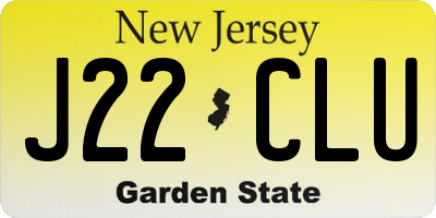 NJ license plate J22CLU