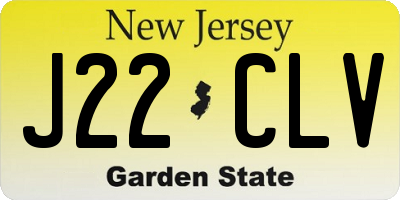 NJ license plate J22CLV