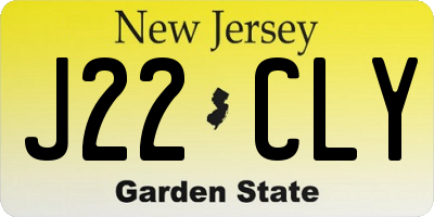 NJ license plate J22CLY