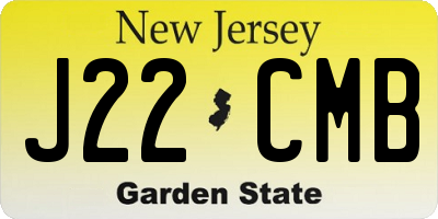 NJ license plate J22CMB